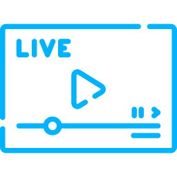 Icono de video streaming en vivo